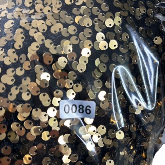 NWT Alex Marie Lia Gold Sequins Embroidered Crew Neck Short Sleeve Blouse Size S - Picture 11 of 11